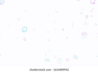 Light Purple, Pink vector layout with restaurant food. Glitter abstract sketch with gourmet food. Pattern for ad, booklets, leaflets of restaurants.