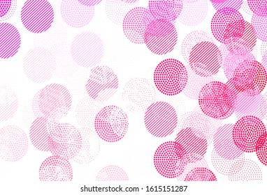 Light Purple, Pink vector layout with circle shapes. Blurred decorative design in abstract style with bubbles. Pattern for beautiful websites.