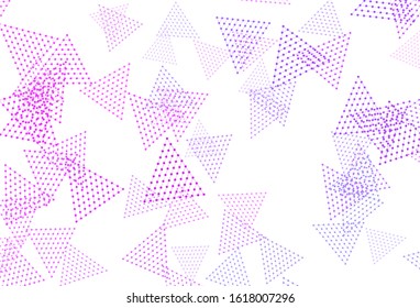 Light Purple, Pink vector layout with circles, lines. Abstract gradient illustration with circles, triangles. Pattern for booklets, leaflets