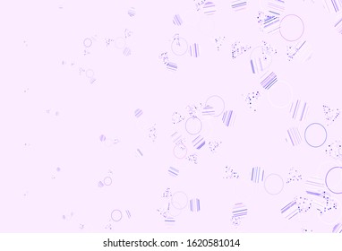 Light Purple, Pink vector layout with circles, lines. Abstract gradient illustration with circles, triangles. Template for wallpapers.