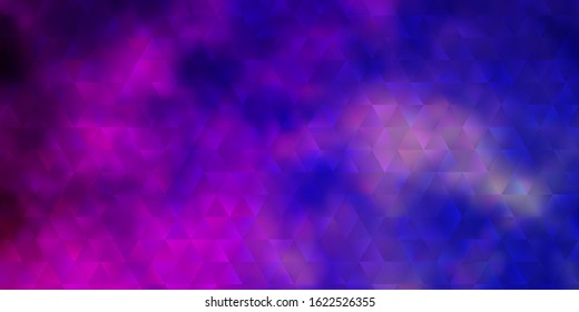 Light Purple, Pink vector layout with lines, triangles. Triangles on abstract background with colorful gradient. Template for landing pages.