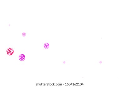 Light Purple, Pink vector layout with circle shapes. Blurred bubbles on abstract background with colorful gradient. Pattern for textures of wallpapers.