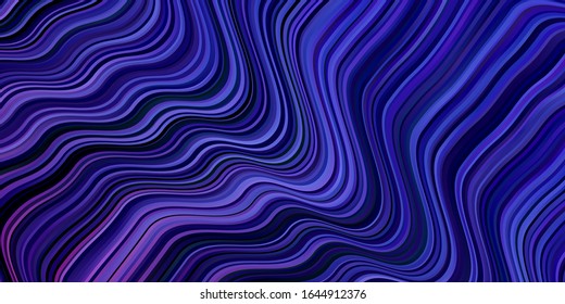 Light Purple, Pink vector layout with wry lines. Abstract illustration with bandy gradient lines. Template for your UI design.