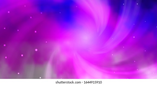 Light Purple, Pink vector layout with bright stars. Colorful illustration with abstract gradient stars. Best design for your ad, poster, banner.