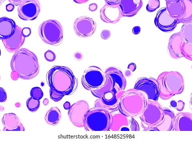 Diseño vectorial pálido y rosa con formas redondeadas. Burbujas borrosas sobre fondo abstracto con gradiente colorido. Patrón de anuncios futuristas, folletos.