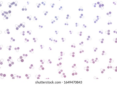 Light Purple, Pink vector layout with circle shapes. Blurred bubbles on abstract background with colorful gradient. Pattern for futuristic ad, booklets.