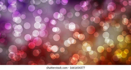 Light Purple, Pink vector layout with circle shapes. Abstract colorful disks on simple gradient background. Pattern for websites.