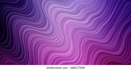 Light Purple, Pink vector layout with circular arc. Colorful illustration in abstract style with bent lines. Template for cellphones.