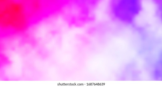 Light Purple, Pink vector layout with cloudscape. Illustration in abstract style with gradient clouds. Colorful pattern for appdesign.