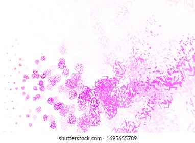 Leichte violette, rosafarbene Vektorillustration mit frischen Linien. Farbige Illustration im abstrakten Stil mit Farbverlauf. Farbiges Wellenmuster für Ihr Design.
