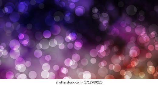 Light Purple, Pink vector layout with circle shapes. Abstract colorful disks on simple gradient background. Pattern for websites.