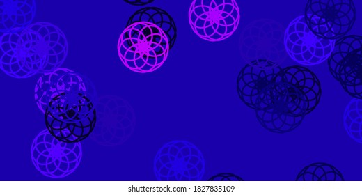Púrpura claro, diseño de vector rosa con formas de círculo. Ilustración abstracta con puntos coloridos al estilo de la naturaleza. Diseño para afiches, pancartas.