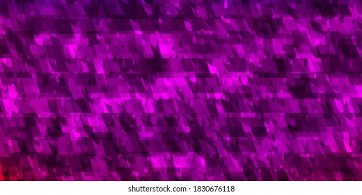 Púrpura claro, Diseño vector rosado con líneas, triángulos. Diseño de gradiente abstracto con triángulos coloridos. Patrón de folletos y folletos
