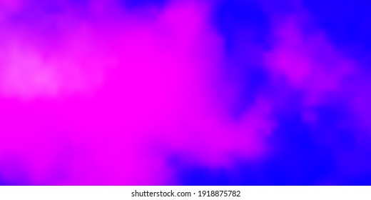 Púrpura claro, diseño vector rosado con paisaje nublado. Ilustración abstracta con nubes de gradiente coloridas. Plantilla para sitios web.