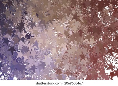 Light Purple, Pink vector layout with bright stars. Decorative shining illustration with stars on abstract template. Best design for your ad, poster, banner.