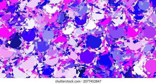 Light Purple, Pink vector layout with triangle forms. Smart abstract illustration with triangle forms in modern style. Template for commercials.