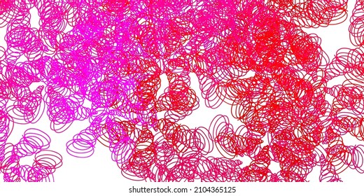 Light purple, pink vector layout with wry lines. Colorful illustration in circular style with lines. Pattern for booklets, leaflets.