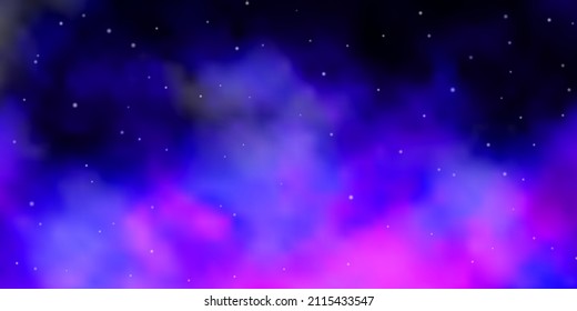 Light Purple, Pink vector layout with bright stars. Decorative illustration with stars on abstract template. Pattern for websites, landing pages.