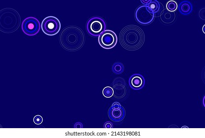 Púrpura claro, diseño de vector rosa con formas de círculo. Diseño decorativo borroso en estilo abstracto con burbujas. Nueva plantilla para tu libro de marcas.