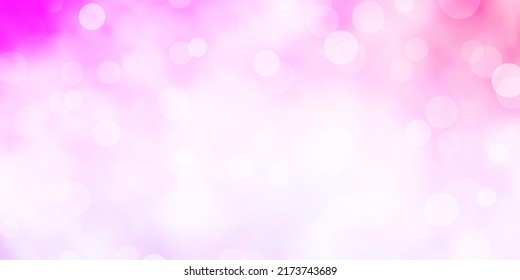 Light Purple, Pink vector layout with circles. Abstract colorful disks on simple gradient background. Pattern for websites, landing pages.