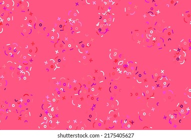 Light Purple, Pink vector layout with algebra elements. Blurred design in simple style with collection of numerals. Pattern for ad, booklets, leaflets of education.