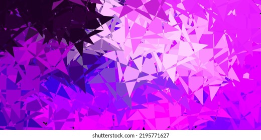 Diseño vectorial rosa claro púrpura con formas triangulares. Ilustración de material web con triángulos abstractos coloridos. Diseño para sus fondos de escritorio.
