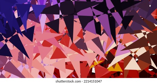 Hellviolett, rosafarbene Vektorgrafik mit Dreiecksformen. Hervorragende abstrakte Illustration mit einer Reihe von bunten Dreiecken. Muster für Werbeaktionen.