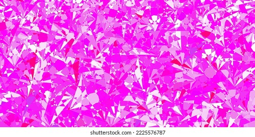 Light Purple, Pink vector layout with triangle forms. Triangle shapes with colorful gradient in abstract style. Pattern for promotions.