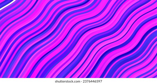 Light Purple, Pink vector layout with curves. Colorful illustration, which consists of curves. Pattern for commercials, ads.