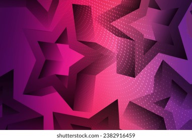 Light Purple, Pink vector layout with bright stars. Glitter abstract illustration with colored stars. Best design for your ad, poster, banner.