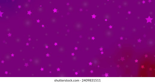 Light Purple, Pink vector layout with bright stars. Blur decorative design in simple style with stars. Design for your business promotion.