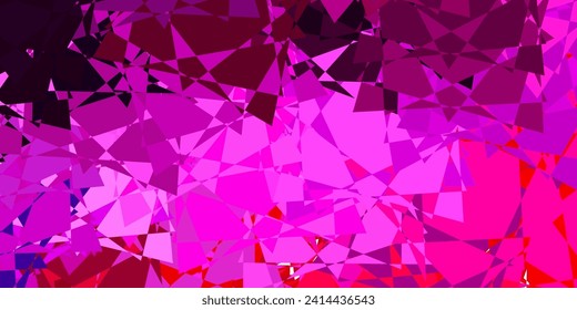 Light Purple, Pink vector layout with triangle forms. Smart abstract illustration with triangle forms in modern style. Template for commercials.