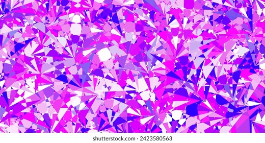 Púrpura claro, diseño de vector rosa con formas triangulares. Ilustración abstracta sobresaliente con una gama de triángulos coloridos. Una adición fácil a sus comerciales.