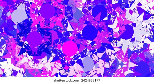 Diseño vectorial púrpura claro, rosa con formas triangulares. Ilustración abstracta excepcional con gama de triángulos de colores. Patrón para promociones.