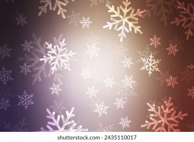Light Purple, Pink vector layout in New Year style. Colorful illustration with Christmas simbols and signs. Pattern for booklets, leaflets of education.