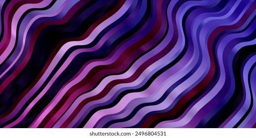 Light Purple, Pink vector layout with curves. Colorful abstract illustration with gradient curves. Pattern for booklets, leaflets.