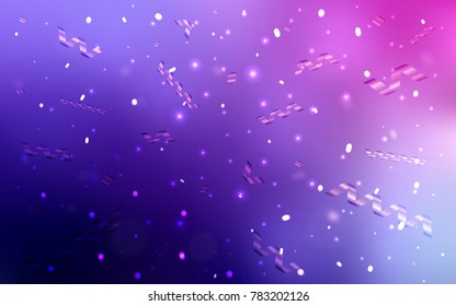 Light Purple, Pink vector layout with festival confetti. Confetti on blurred abstract background with colorful gradient. The pattern can be used for birthday gifts, congratulations.