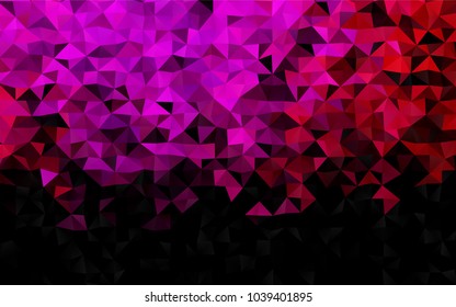 Light Purple, Pink vector low poly template. Triangular geometric sample with gradient.  The textured pattern can be used for background.