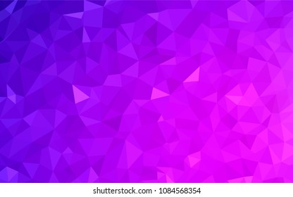 Light Purple, Pink vector low poly layout. Colorful abstract illustration with triangles. Triangular pattern for your design.
