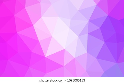 Light Purple, Pink vector low poly layout. Shining polygonal illustration, which consist of triangles. Brand new style for your business design.