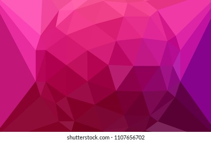Light Purple, Pink vector low poly layout with a diamond. Polygonal illustration, which consists of triangles. Best triangular design for your business.
