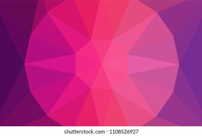 Light Purple, Pink vector low poly layout with a diamond. Illustration in Origami style with gradient. Completely new template for your banner.