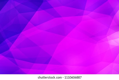 Light Purple, Pink vector low poly texture. A sample with polygonal shapes. Best triangular design for your business.