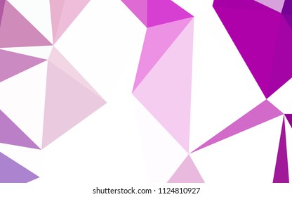 Light Purple, Pink vector low poly layout. Colorful illustration in polygonal style with gradient. Triangular pattern for your design.