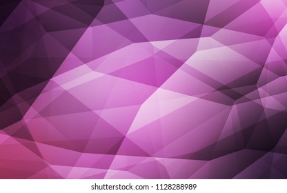 Light Purple, Pink vector low poly cover. Elegant bright polygonal illustration with gradient. Template for cell phone's backgrounds.