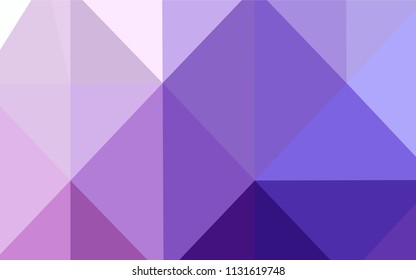 Light Purple, Pink vector low poly texture. Polygonal abstract illustration with gradient. That pattern can be used as a part of a brand book.