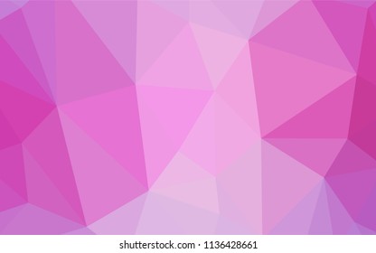 Light Purple, Pink vector low poly cover. Shining polygonal illustration, which consist of triangles. Textured pattern for your backgrounds.