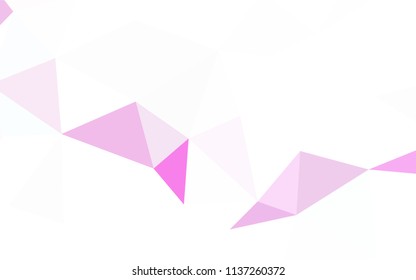 Light Purple, Pink vector low poly cover. Geometric illustration in Origami style with gradient.  Triangular pattern for your design.