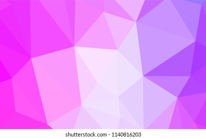 Light Purple, Pink vector low poly cover. Elegant bright polygonal illustration with gradient. Brand new style for your business design.