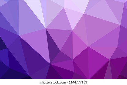 Light Purple, Pink vector low poly layout. Shining polygonal illustration, which consist of triangles. Triangular pattern for your design.